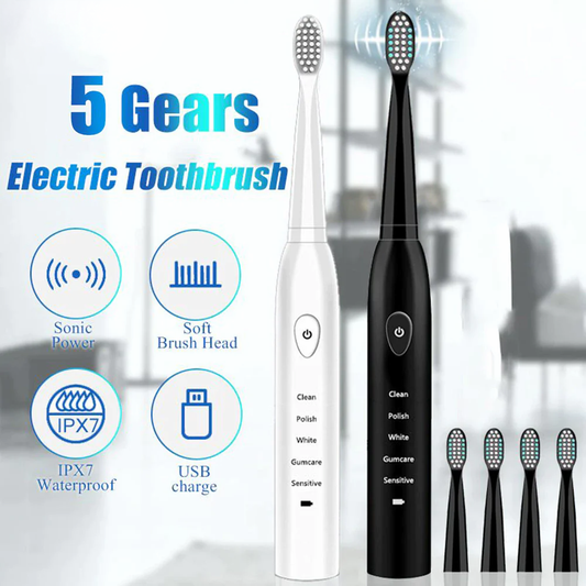 UltraSonic Rechargeable Electric Whitening Toothbrush – USB Charging, Waterproof, Sonic Tooth Brush